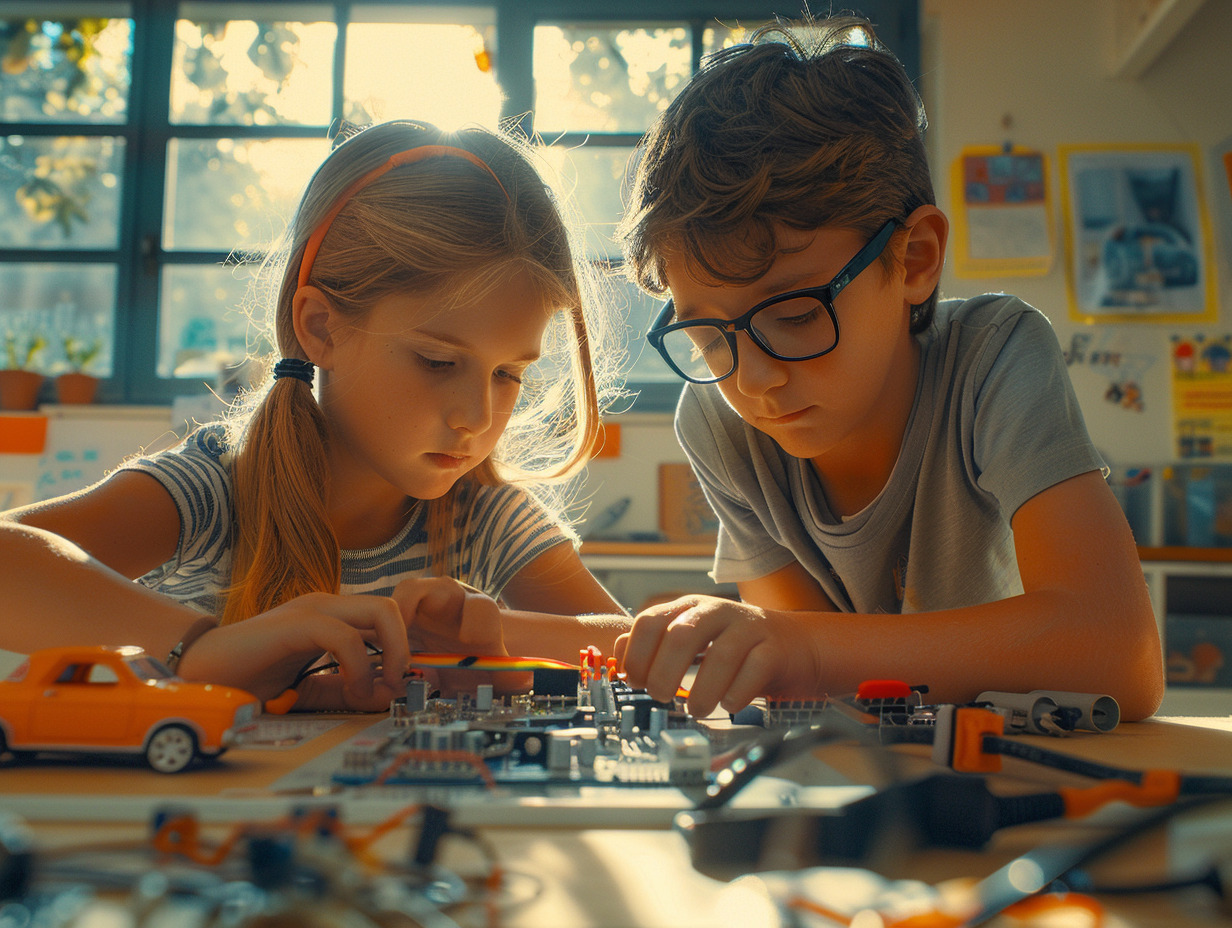 enfants  voiture