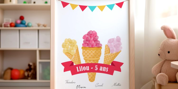 Arbre à empreintes anniversaire glace