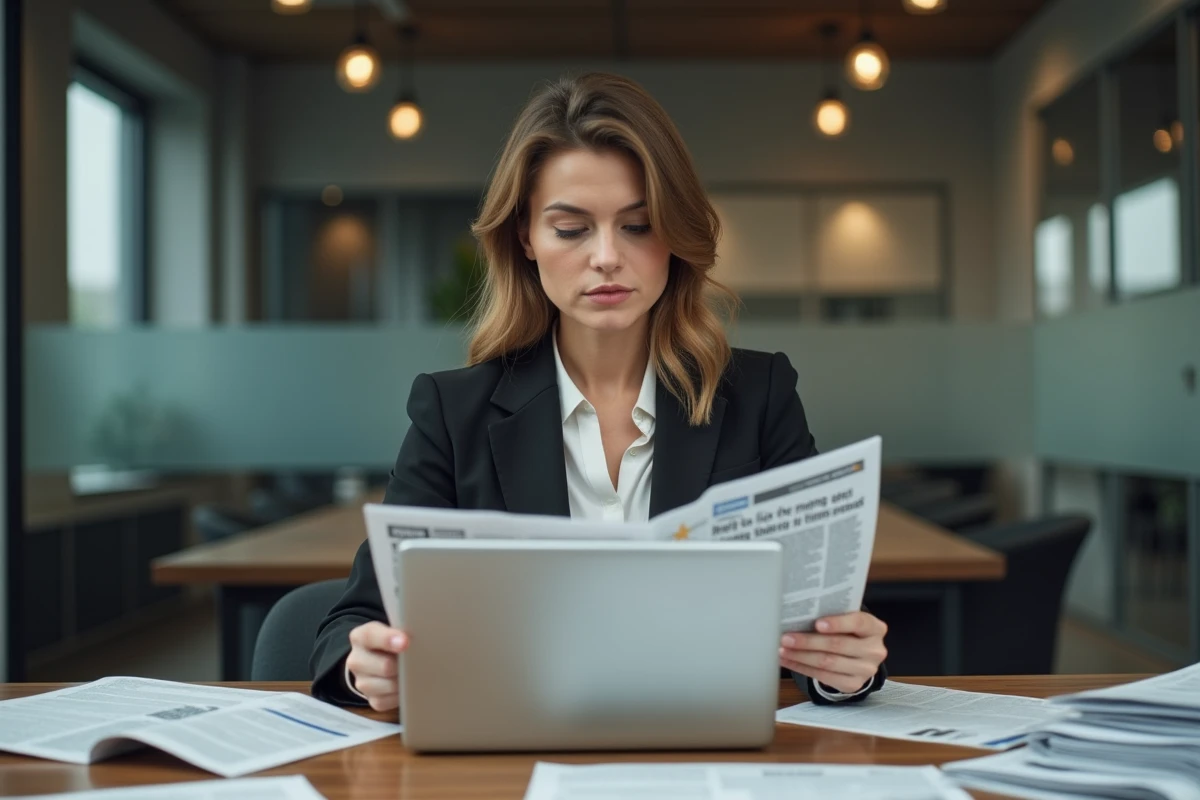 Femme en milieu professionnel dans un bureau moderne