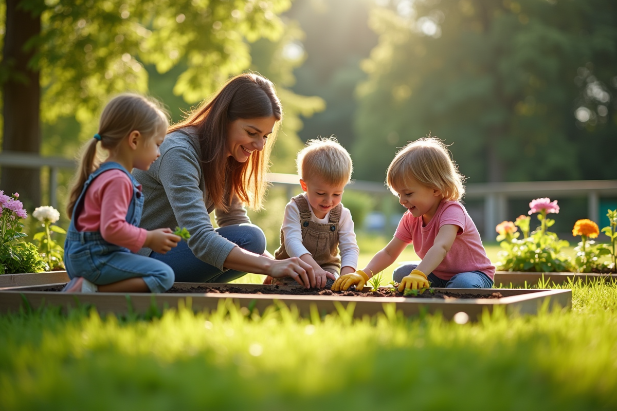 enfants jardin