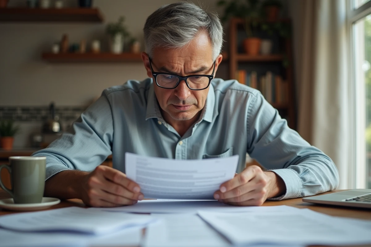Père consultant des documents officiels sur les recours légaux liés à la scolarisation en ULIS pour son fils
