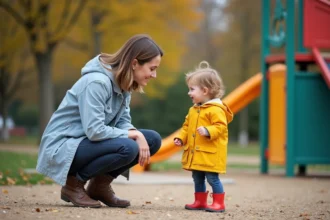 Mère et enfant de 3-5 ans en balade dans un parc en Île-de-France, idée de sortie sans réservation