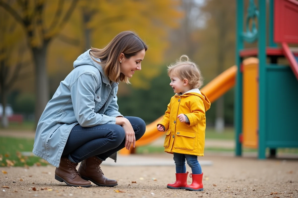 Mère et enfant de 3-5 ans en balade dans un parc en Île-de-France, idée de sortie sans réservation